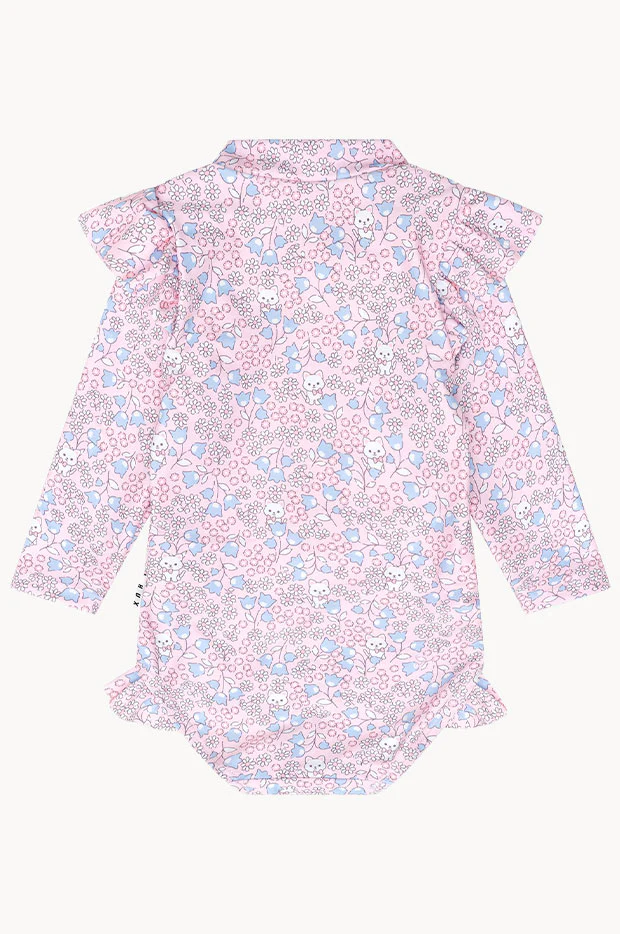 Girls Bluebell Floral Sunsuit - Image 3