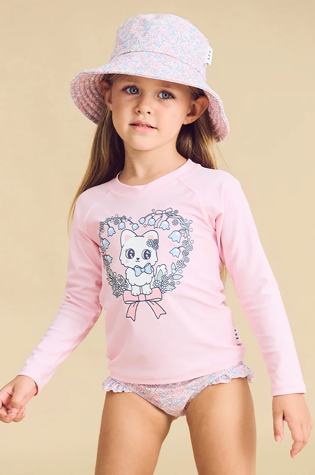 Girls Bluebell Floral Swim Hat - Image 3