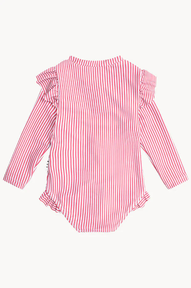 Girls Cherry Pie Stripe Frill Sunsuit - Image 2