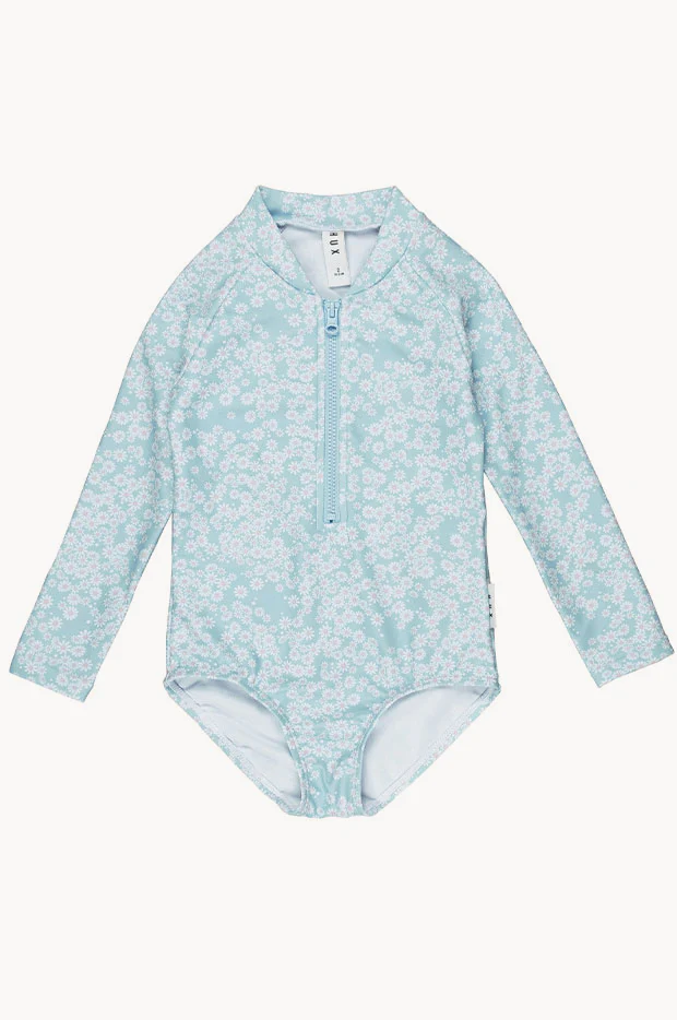 Girls Daisy Long Sleeve Zip Sunsuit - Image 2