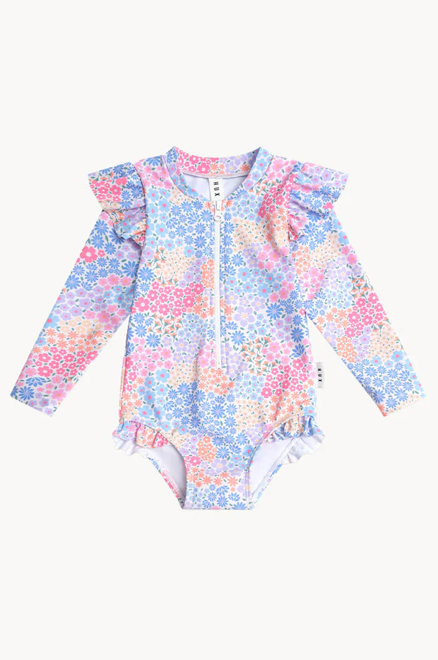 Girls Floral Bloom Frill Sunsuit - Image 2
