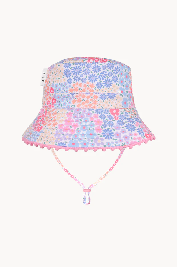 Girls Floral Bloom Reversible Swim Hat - Image 2