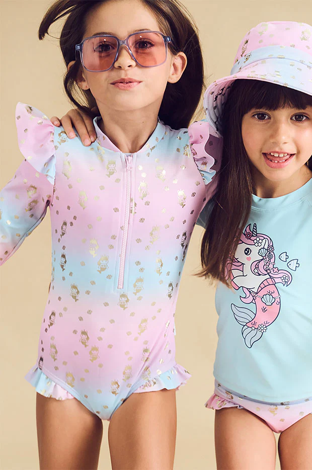 Girls Mercorn Shell Long Sleeve Sunsuit - Image 3