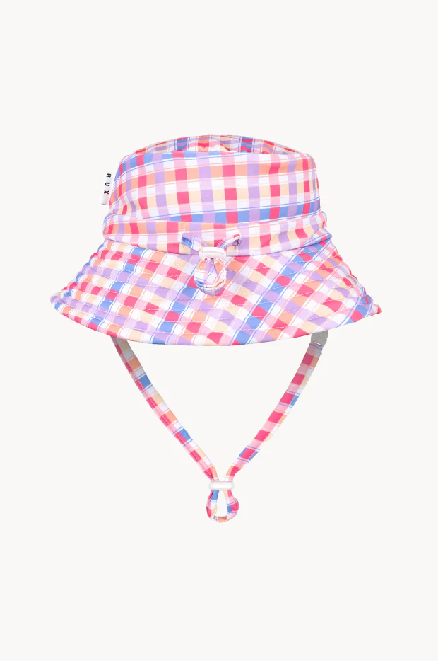 Girls Rainbow Check Swim Hat - Image 2