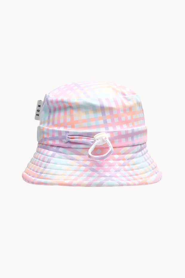 Girls Rainbow Check Swim Hat - Image 2