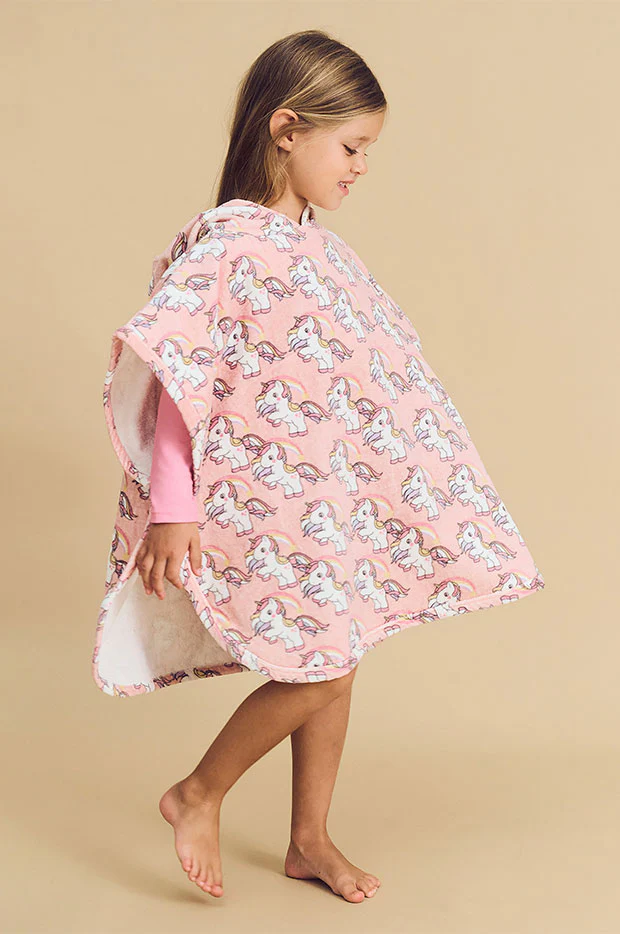 Girls Rainbow Unicorn Poncho - Image 3