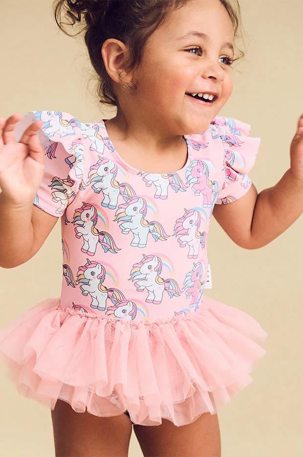 Girls Rainbow Unicorn Short Sleeve Sunsuit - Image 4