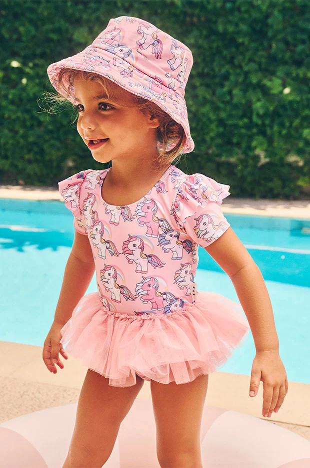 Girls Rainbow Unicorn Short Sleeve Sunsuit - Image 5