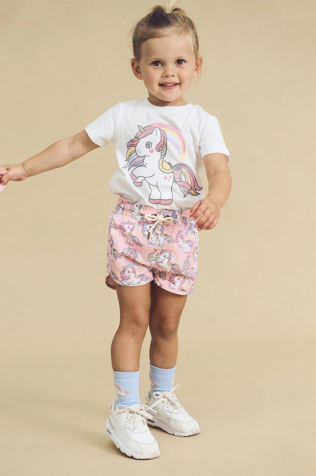 Girls Rainbow Unicorn Swim Short - Image 3