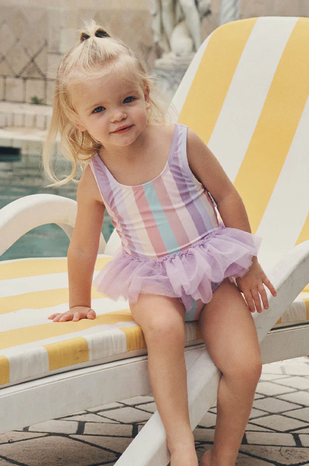 Girls Stripe Ballet One Piece