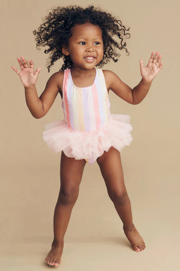 Girls Sunset Stripe Ballet One Piece