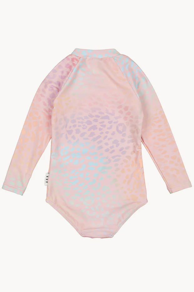 Toddler Girls Animal Swirl Long Sleeve Sunsuit - Image 3