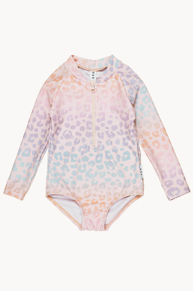 Toddler Girls Rainbow Hux Long Sleeve Zip Sunsuit - Image 2