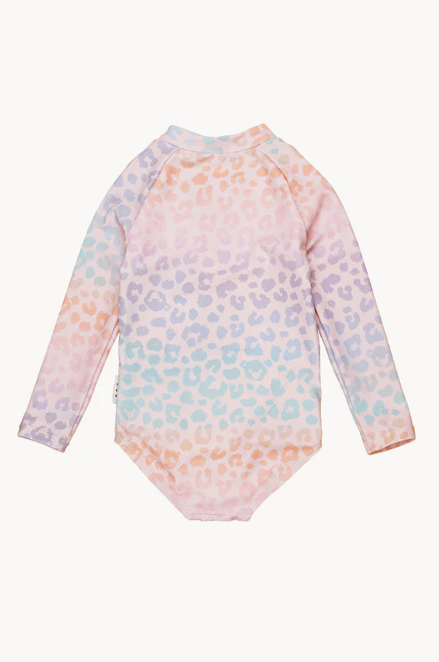 Toddler Girls Rainbow Hux Long Sleeve Zip Sunsuit - Image 3