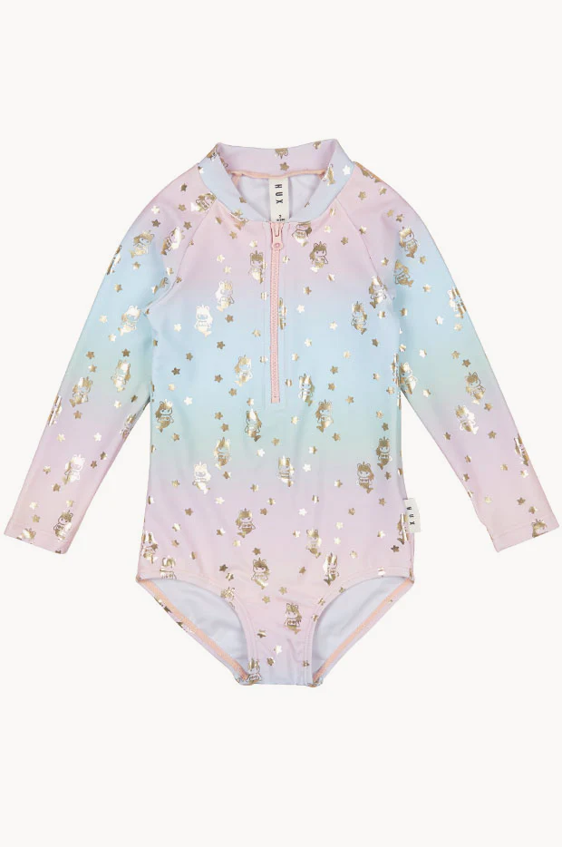 Toddler Girls Star Mermaid Long Sleeve Sunsuit - Image 2