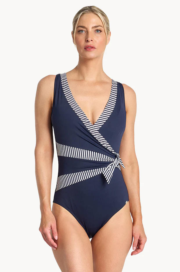 Anchor Stripe Sash Surplice One Piece - Image 2