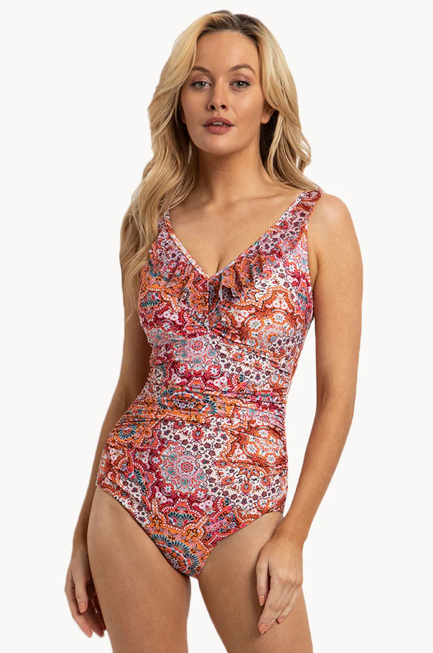 Chantille DD/E Cup Ruched Frill One Piece