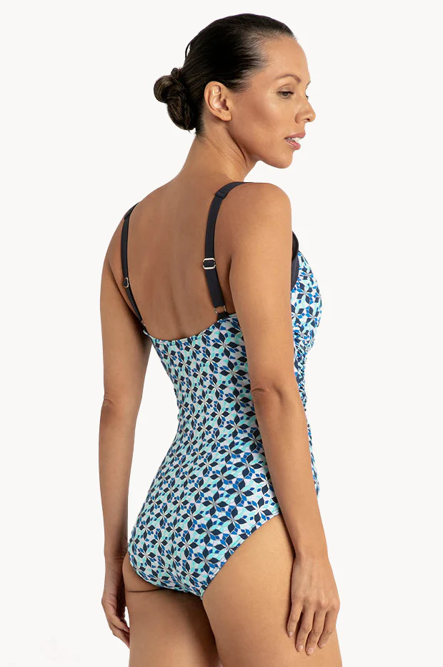 Deco Ruched Cross Over One Piece - Image 2