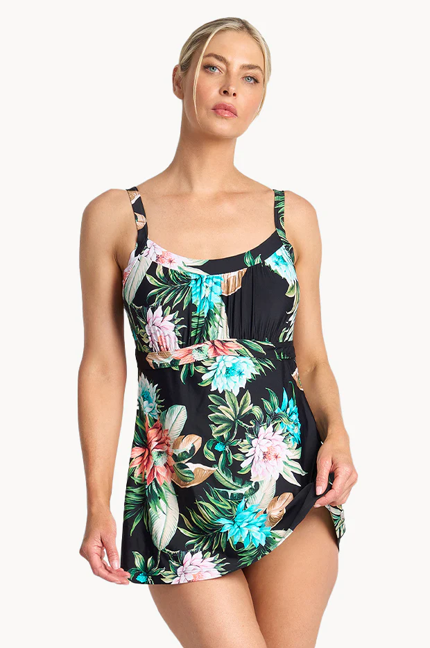 Floral Empire Swim Dress