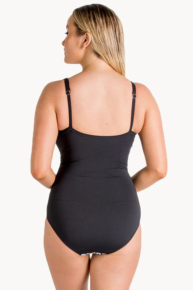 Geometric E/F Cup Ruched One Piece - Image 2