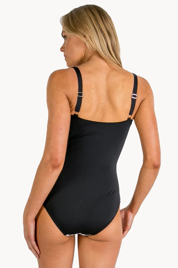 Geometric Ruched One Piece - Image 2