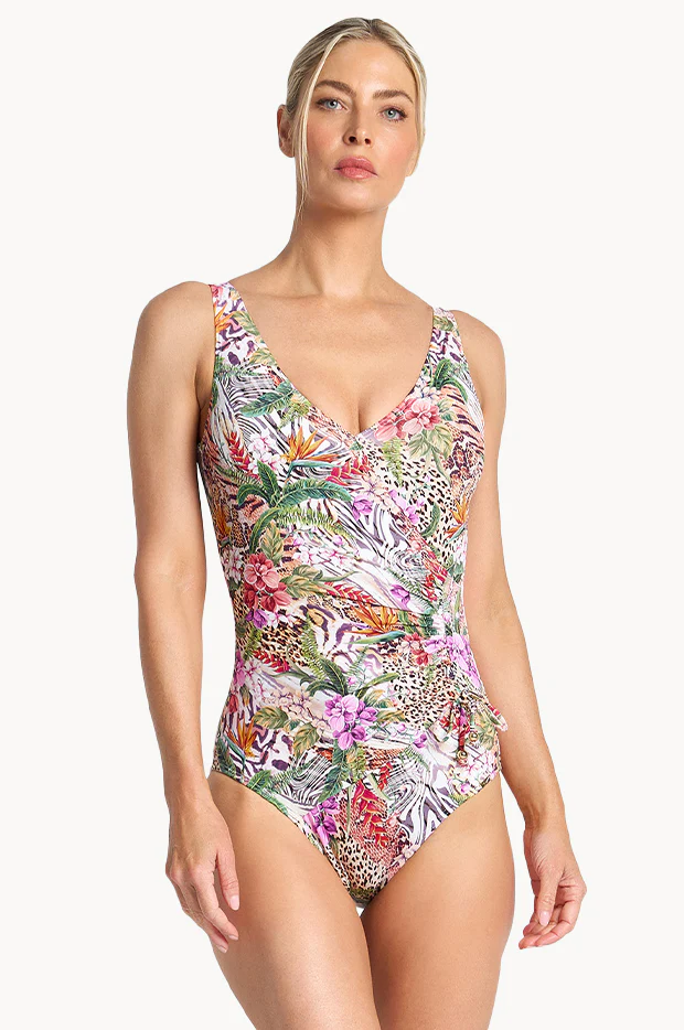 Lilymaze Gathered Surplice One Piece