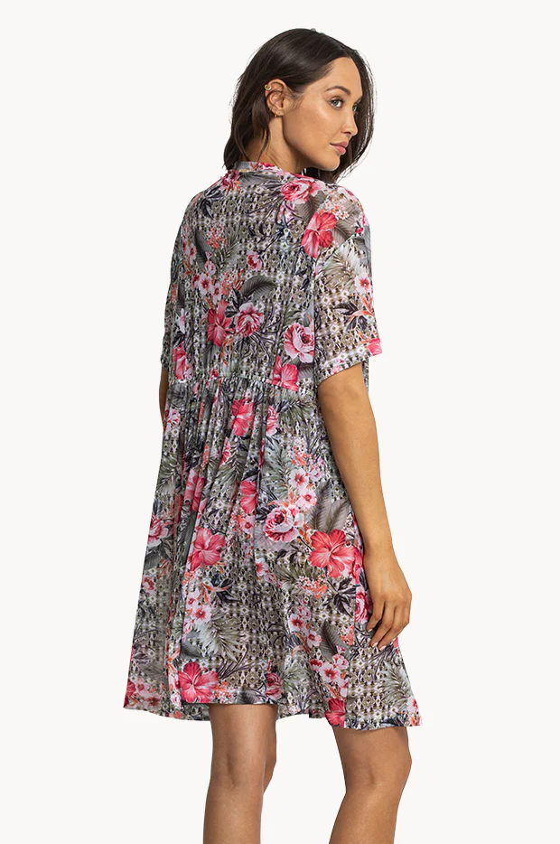 Moroccan Flowers Mesh Shirt Dress - Image 2