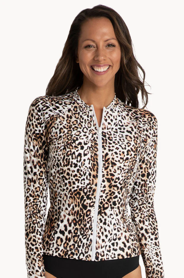 Wild Long Sleeve Zip Front Suntop
