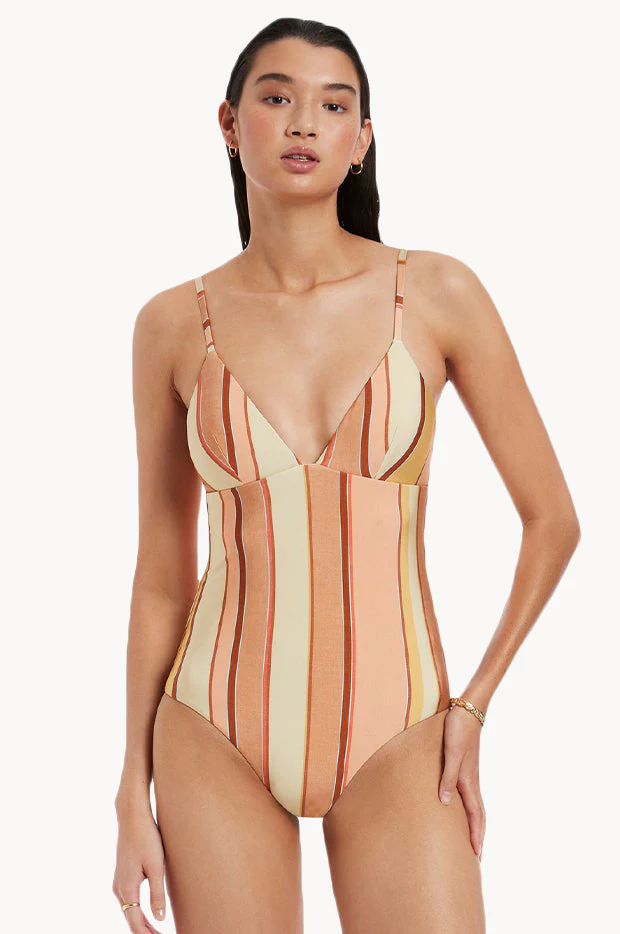 Fira Stripe V Neck One Piece - Image 2