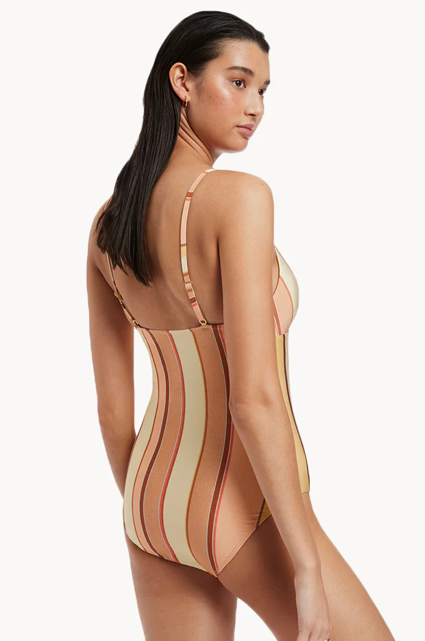 Fira Stripe V Neck One Piece - Image 3