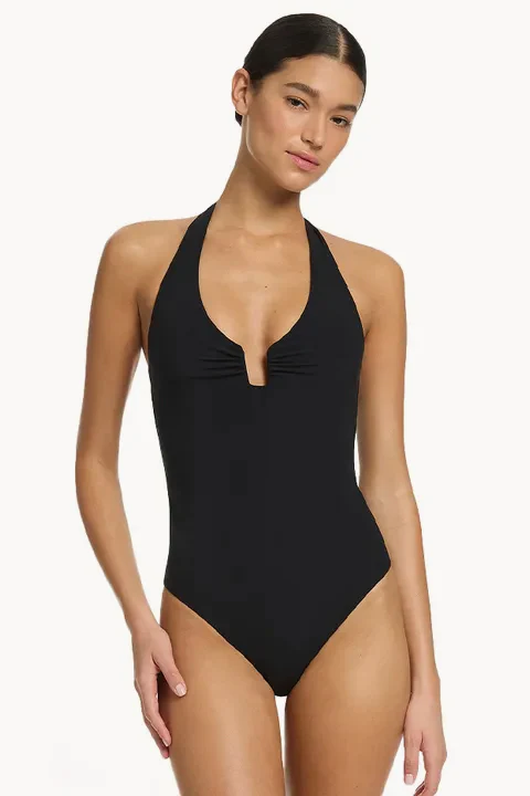 Midnight Tropical Halter One Piece - Image 2