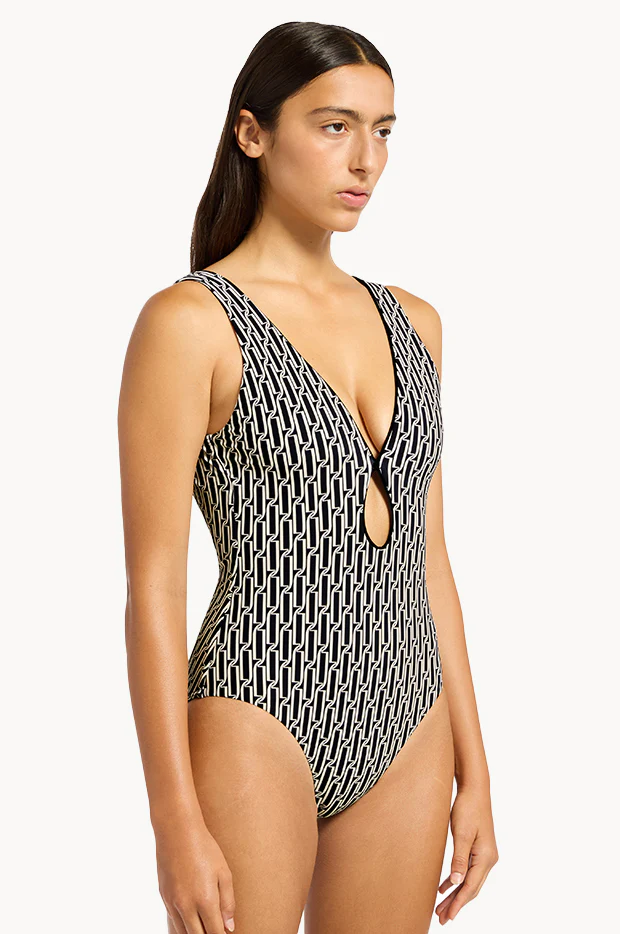 Spring Geo Plunge One Piece - Image 4