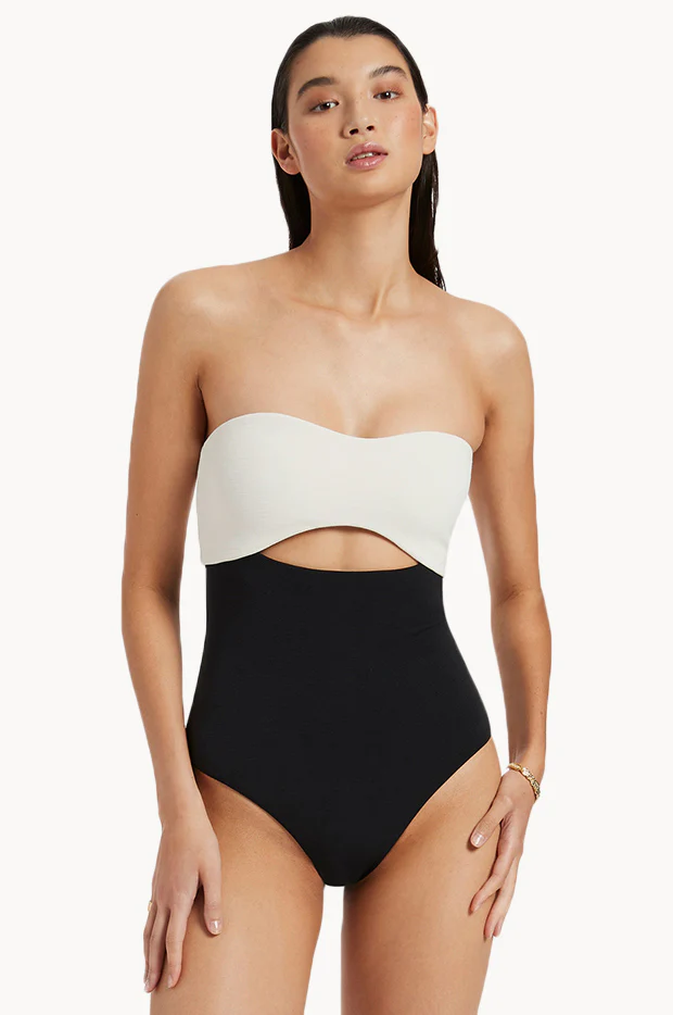 Versa Rib Cut Out Bandeau One Piece - Image 2