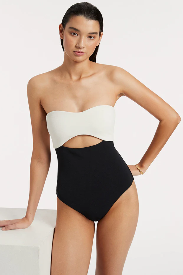 Versa Rib Cut Out Bandeau One Piece - Image 4