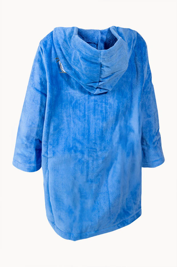 Kids Blue Riptide Hooded Towel Robe 3-5Y - Image 2
