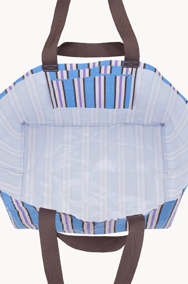 Choc Blue Stripe Beach Bag - Image 2