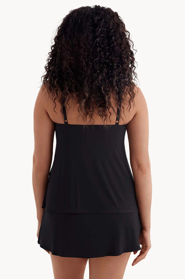 Plain Ruffle Skirtini Swim Dress - Image 2