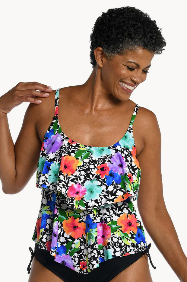 Pop Petals Tiered Tankini Separate