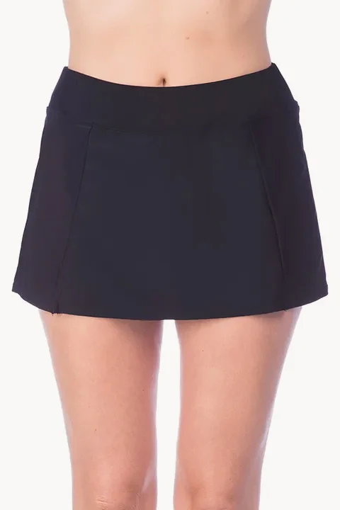 Solid Wide Waist Band Skort - Image 3