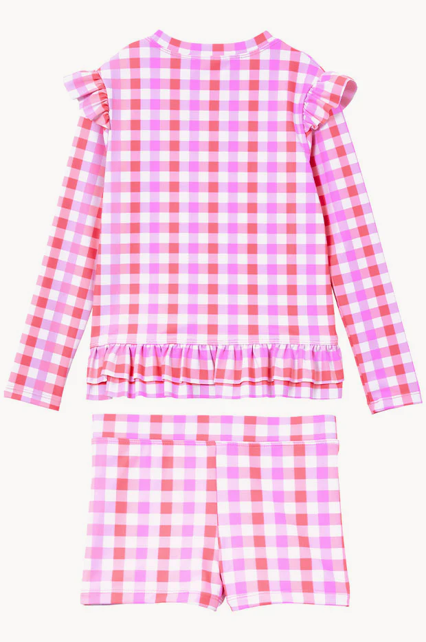 Girls Neon Gingham Suntop Set - Image 2