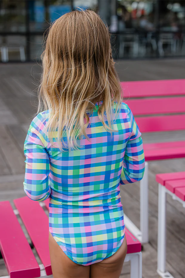 Girls Picnic Check Sunsuit - Image 4