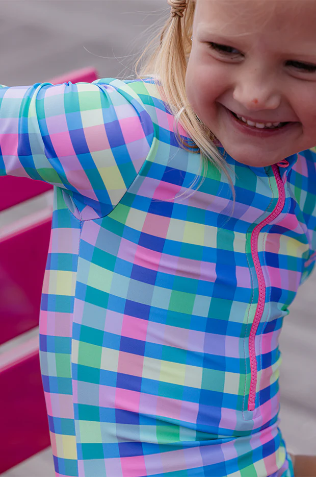 Girls Picnic Check Sunsuit - Image 5