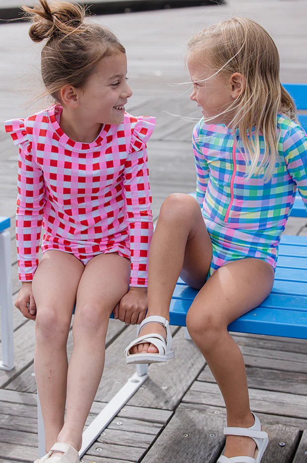 Girls Picnic Check Sunsuit - Image 6