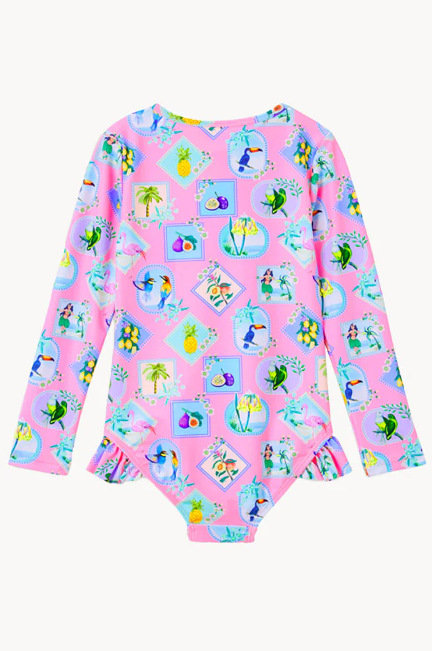 Girls Pink Resort Sunsuit - Image 2