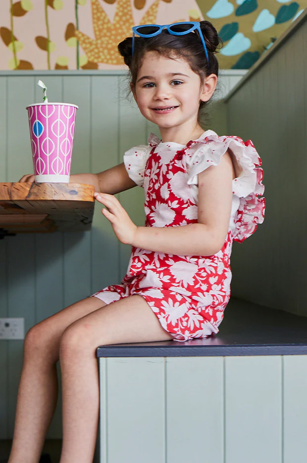 Toddler Girls Raspberry Playsuit - Image 3