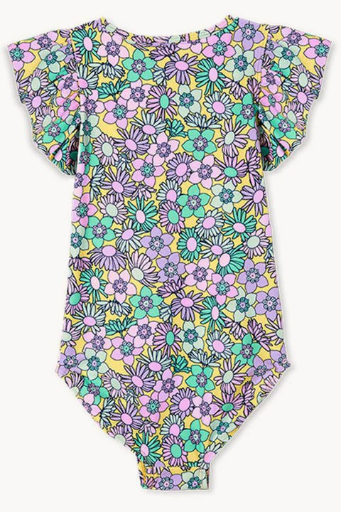 Toddler Girls Retro Short Sleeve Sunsuit - Image 2
