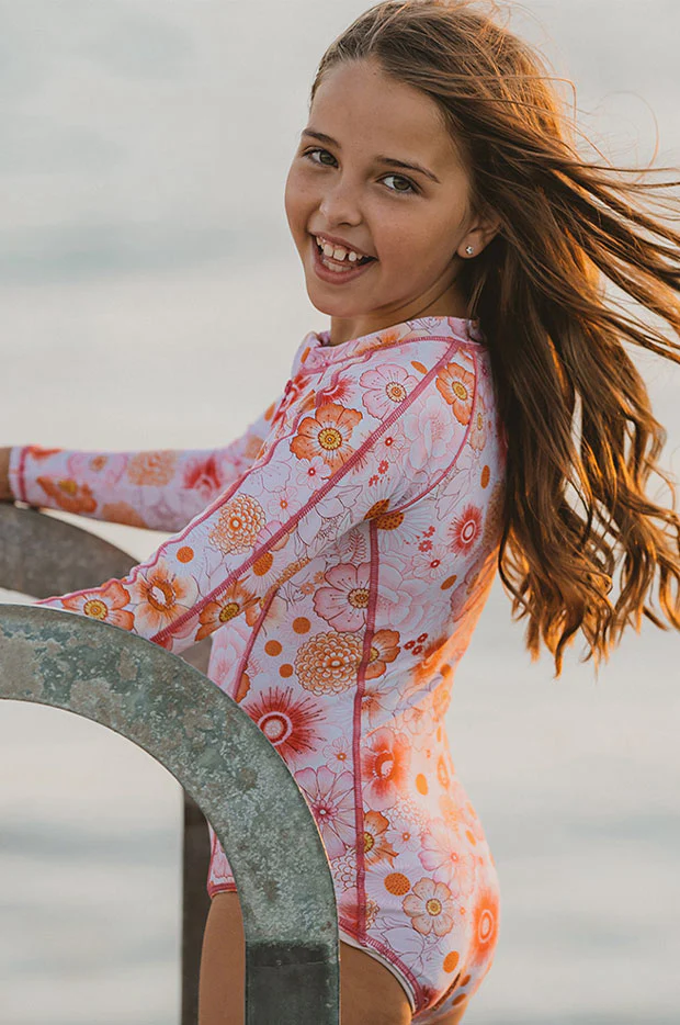 Girls Rae Long Sleeve Sunsuit - Image 2