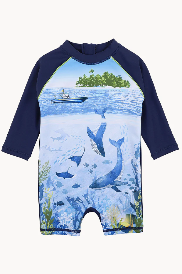 Toddler Boys Max Whale Sunsuit - Image 2