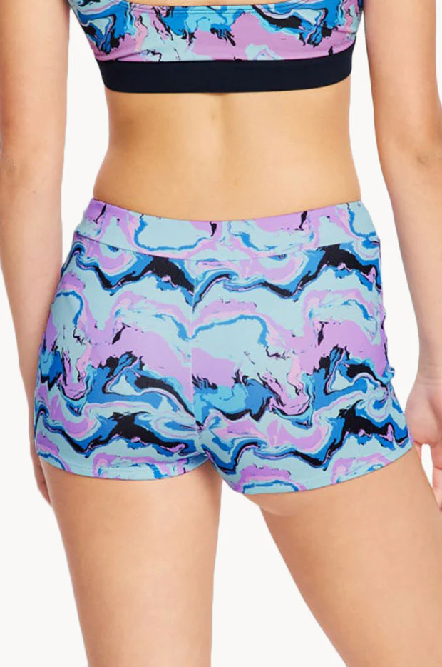 Girls Marble Performance Hi Waist Short - Image 2