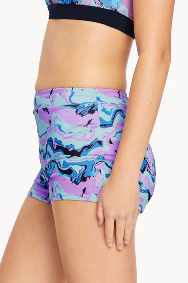 Girls Marble Performance Hi Waist Short - Image 3
